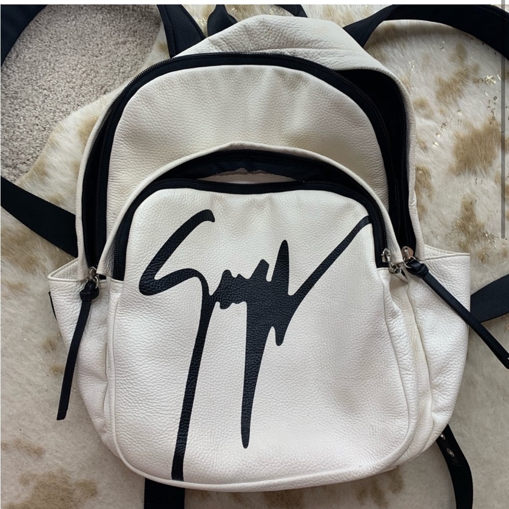 Like new Giuseppe with logo on white bag in black print   bag AUTHENTIC